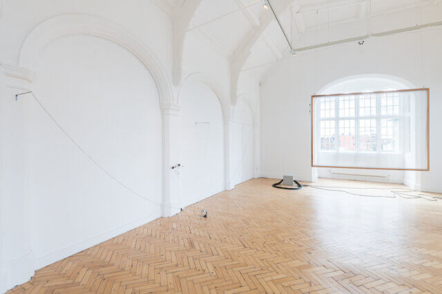 Installation views of Yuko Mohri, 'Voluta,' at Camden Art Centre, 2018. Photo: Damian Griffiths