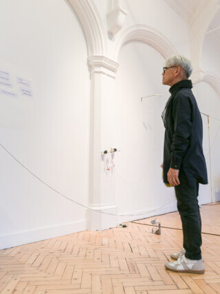 Ryuichi Sakamoto performance as part of the Yuko Mohri exhibition 'Voluta,' at Camden Art Centre, 2018. Photo: Mark Blower.
