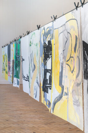 Installation view of Amy Sillman, 'Landline,' at Camden Art Centre, 2018. Photo: Luke Walker