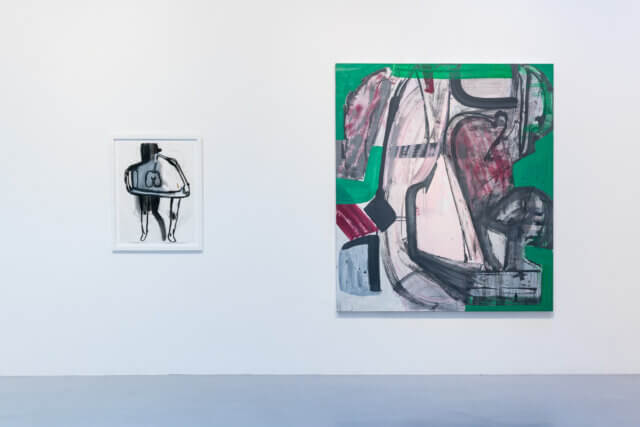 Installation view of Amy Sillman, 'Landline,' at Camden Art Centre, 2018. Photo: Luke Walker
