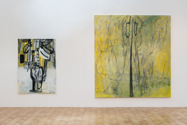 Installation view of Amy Sillman, 'Landline,' at Camden Art Centre, 2018. Photo: Luke Walker