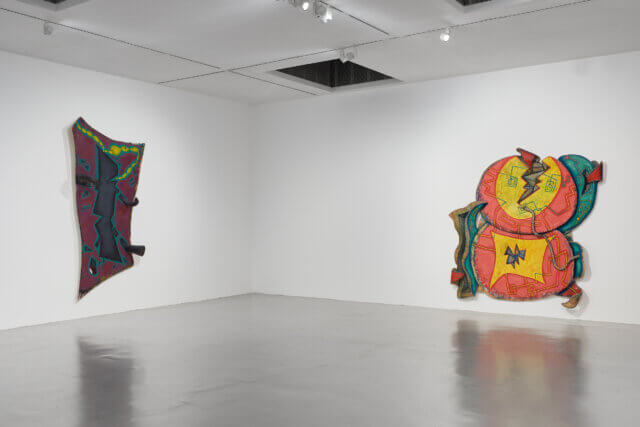 Installation view of Elizabeth Murray, 'Flying Bye,' Camden Art Centre, 2019. Photo: Andy Davison 