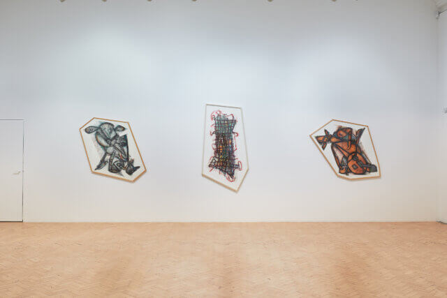 Installation view of Elizabeth Murray, 'Flying Bye,' Camden Art Centre, 2019. Photo: Andy Davison 