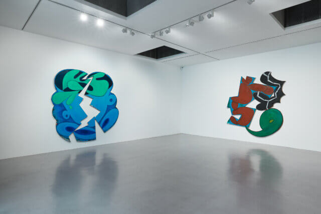 Installation view of Elizabeth Murray, 'Flying Bye,' Camden Art Centre, 2019. Photo: Andy Davison 