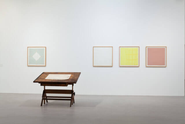 Installation view of Hanne Darboven at Camden Arts Centre, 2012. Photo: Angus Mill © Hanne Darboven Stiftung