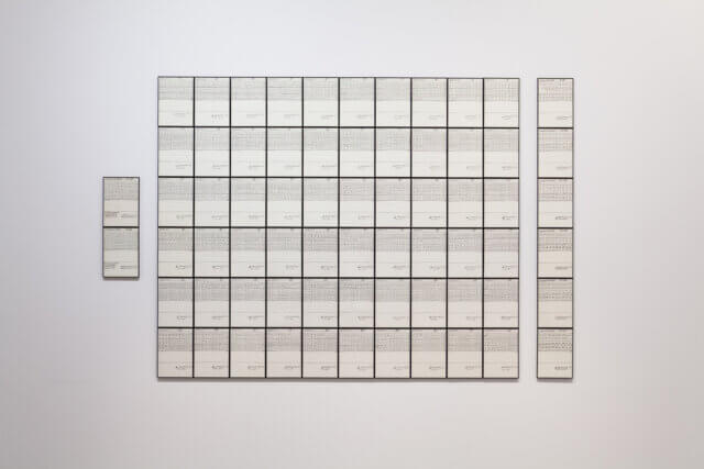 Installation view of Hanne Darboven at Camden Arts Centre, 2012. Courtesy Falckenberg Collection / Deichtorhallen Hamburg. Photo: Angus Mill © Hanne Darboven Stiftung