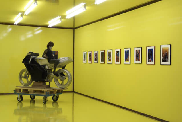 Installation view of My Bike and Your Swamp, Andro Wekua, Camden Art Centre, 2008. 