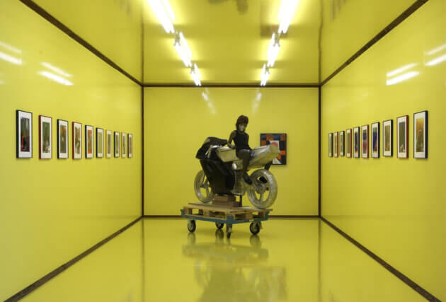 Installation view of My Bike and Your Swamp, Andro Wekua, Camden Art Centre, 2008. 
