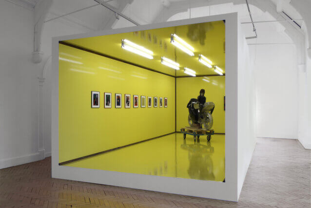 Installation view of My Bike and Your Swamp, Andro Wekua, Camden Art Centre, 2008. 