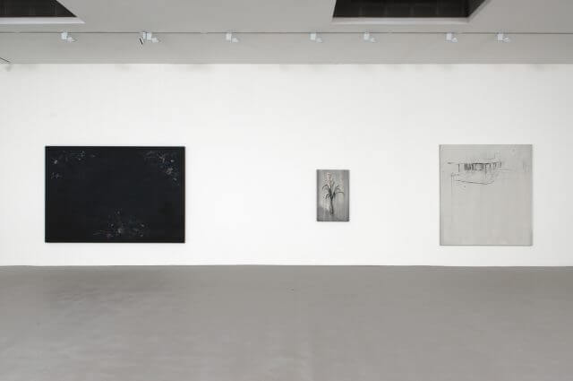 Michael Raedecker, installation view of Line-up, Camden Art Centre, 2009