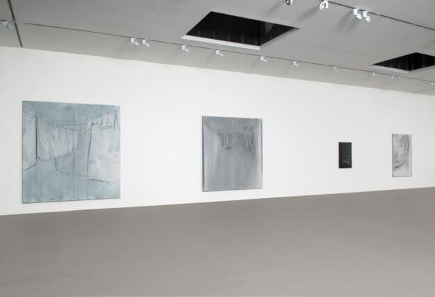 Michael Raedecker, installation view of Line-up, Camden Art Centre, 2009