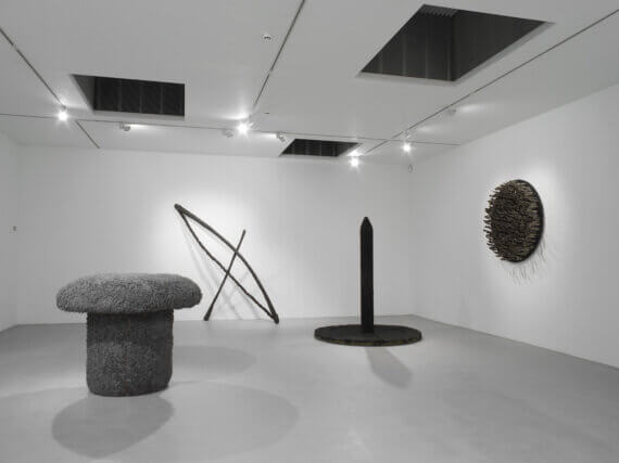 Installation view of '...a multitude of soap bubbles which explode from time to time...': Pino Pascali's final works at Camden Art Centre, 2011. Photo: Andy Keate