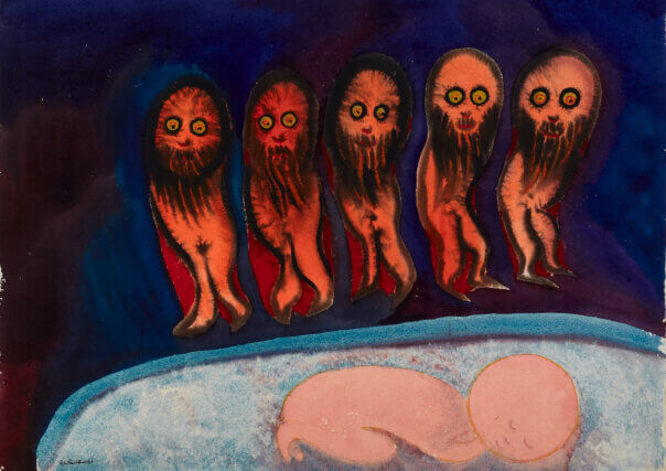 Grace Pailthorpe, June 11, 1938-7 (The Five Firemen), 1938. Watercolour on paper. Private Collection