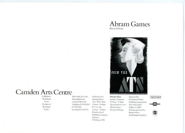Camden Art Centre Preview Invitation, 1991