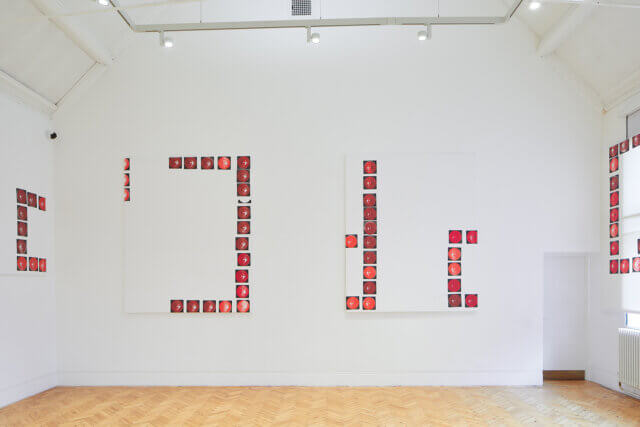Installation view of Camilla Wills Open Studio: Back Row, Camden Arts Centre, 2019. Photo: Luke Walker