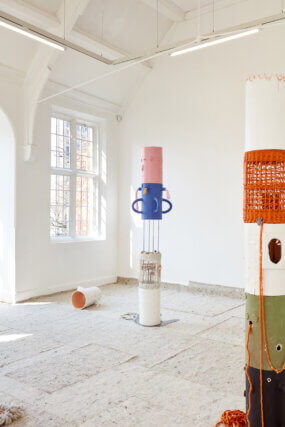 InInstallation view of Jonathan Baldock, 'Facecrime,' Camden Art Centre, 2019. Photo: Luke Walker