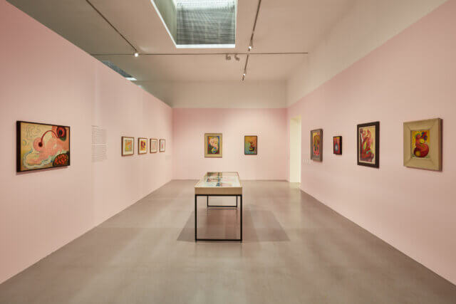 Installation views of 'A Tale of Mother's Bones: Grace Pailthorpe, Reuben Mednikoff and the Birth of Psychorealism,' Camden Art Centre, 2019. Photo: Luke Walker