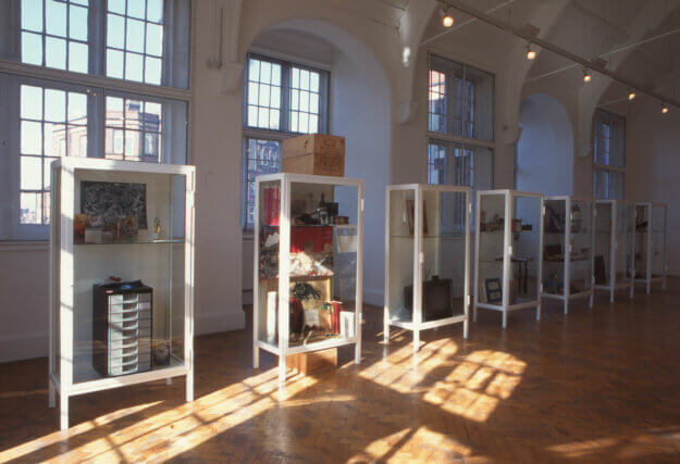 Installation view of Sophie Calle's exhibition 'Double Game' at Camden Art Centre 1999. 
