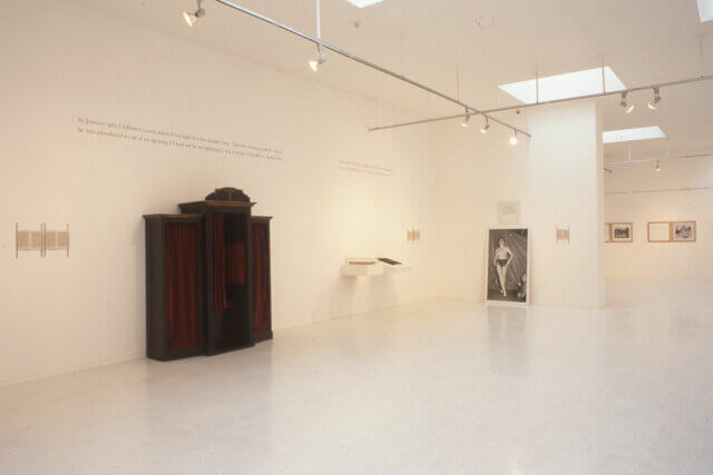 Installation view of Sophie Calle's exhibition 'Double Game' at Camden Art Centre 1999. 