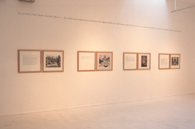 Installation view of Sophie Calle's exhibition 'Double Game' at Camden Art Centre 1999. 