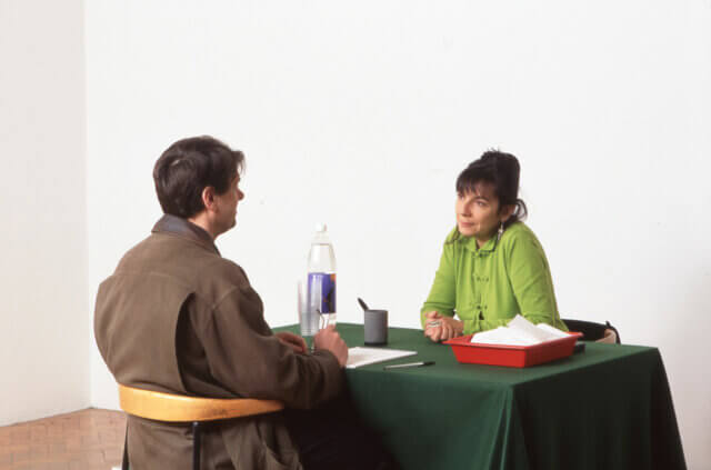 Installation view of Sophie Calle's exhibition 'Double Game' at Camden Art Centre 1999. 
