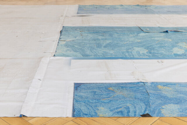 Installation view of Olga Balema, 'Computer,' at Camden Art Centre, 2021. Image: Rob Harris