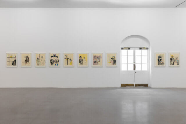 Installation view of Walter Price's exhibition 'Pearl Lines' at Camden Art Centre, 2021. Photo: Rob Harris