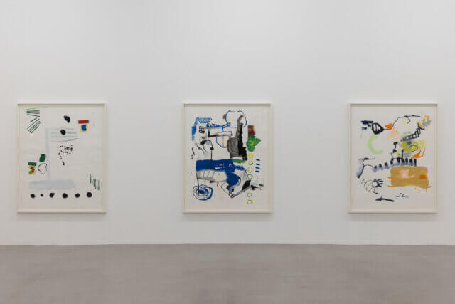 Installation view of Walter Price's exhibition 'Pearl Lines' at Camden Art Centre, 2021. Photo: Rob Harris