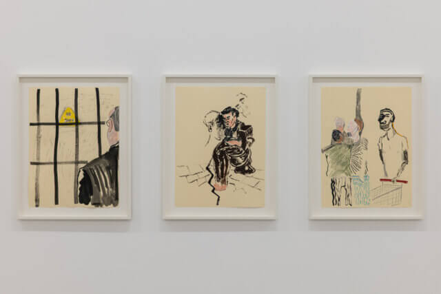 Installation view of Walter Price's exhibition 'Pearl Lines' at Camden Art Centre, 2021. Photo: Rob Harris
