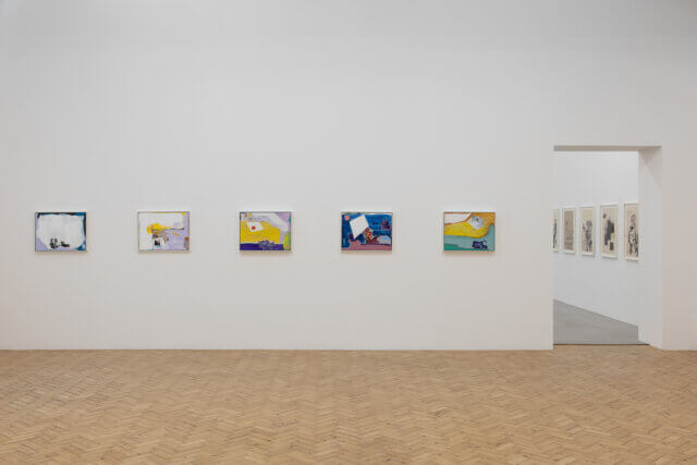 Installation view of Walter Price's exhibition 'Pearl Lines' at Camden Art Centre, 2021. Photo: Rob Harris