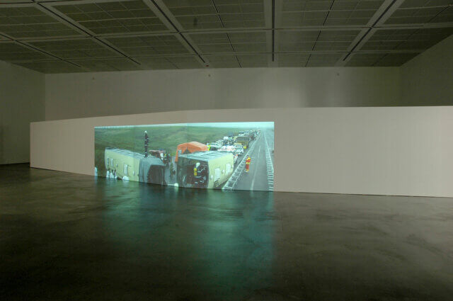 Installation view of Shifting Shifting, Aernout Mik, Camden Art Centre, 2007 