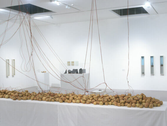 Installation view, Tables of work and reflection, Victor Grippo, Camden Art Centre, 2006