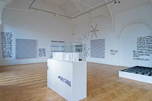 Installation view of Karl Holmqvist: READ DEAR, Camden Arts Centre, 2016. Photo: Valerie Bennett. Courtesy dépendance, Brussels and Camden Art Centre