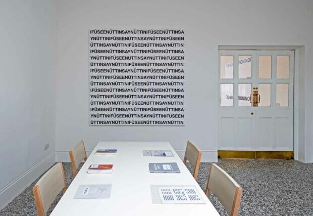 Installation view of Karl Holmqvist: READ DEAR, Camden Arts Centre, 2016. Photo: Valerie Bennett. Courtesy dépendance, Brussels and Camden Art Centre