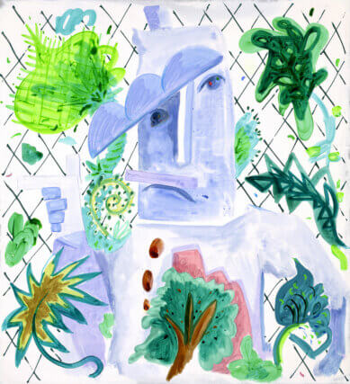 Laura Owens, 'Untitled' 2006. oil and acrylic on linen, 76.2 ✕ 83.8 cm. Courtesy Gavin Brown. © the artist.