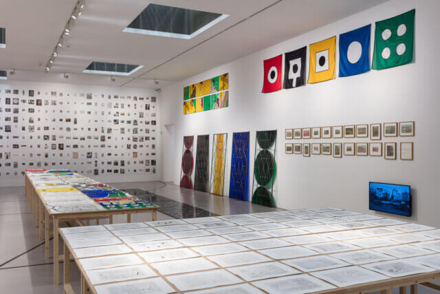 Installation view of Matt Mullican: The Sequence of Things at Camden Art Centre, 2016. Photo: Mark Blower