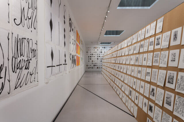 Installation view of Matt Mullican: The Sequence of Things at Camden Art Centre, 2016. Photo: Mark Blower