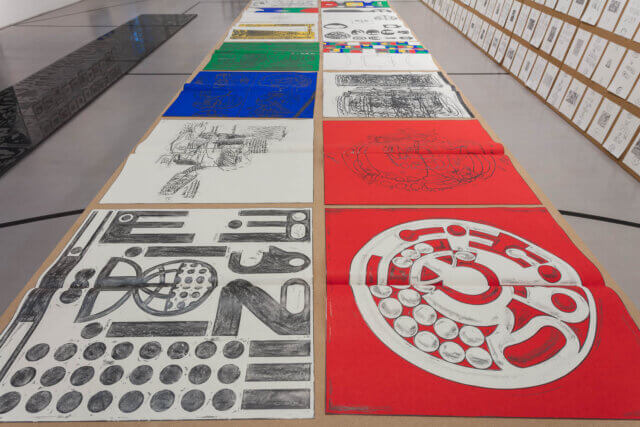 Installation view of Matt Mullican: The Sequence of Things at Camden Art Centre, 2016. Photo: Mark Blower