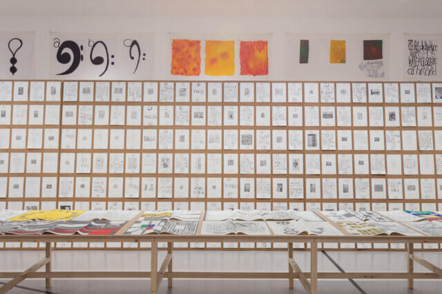 Installation view of Matt Mullican: The Sequence of Things at Camden Art Centre, 2016. Photo: Mark Blower