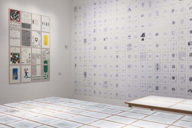 Installation view of Matt Mullican: The Sequence of Things at Camden Art Centre, 2016. Photo: Mark Blower