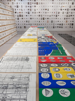 Installation view of Matt Mullican: The Sequence of Things at Camden Art Centre, 2016. Photo: Mark Blower