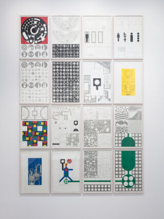 Installation view of Matt Mullican: The Sequence of Things at Camden Art Centre, 2016. Photo: Mark Blower