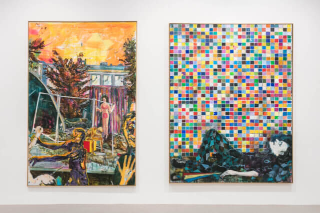 Installation view of Daniel Richter: Lonely Old Slogans, 2017. Photo: Mark Blower
