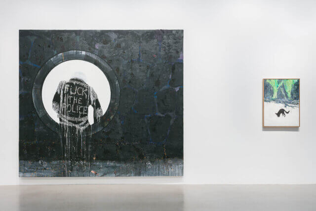 Installation view of Daniel Richter: Lonely Old Slogans, 2017. Photo: Mark Blower