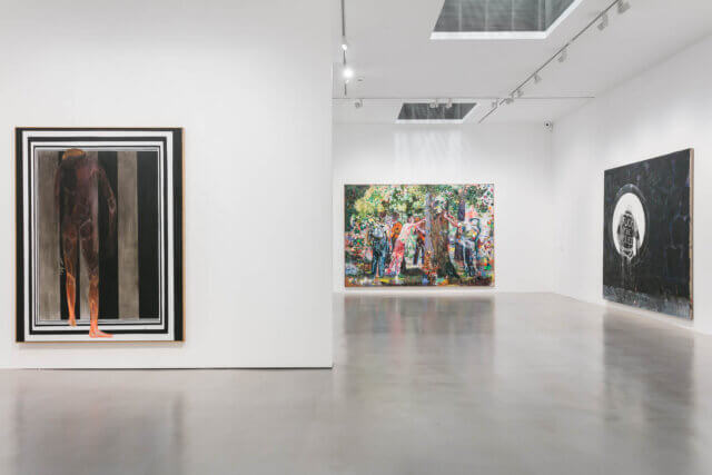 Installation view of Daniel Richter: Lonely Old Slogans, 2017. Photo: Mark Blower