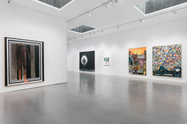 Installation view of Daniel Richter: Lonely Old Slogans, 2017. Photo: Mark Blower