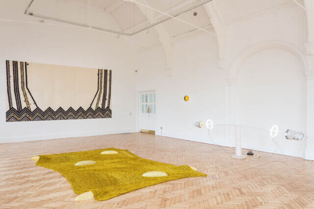 Installation view of Jennifer Tee, 'Let It Come Down,' 2017. Photo: Mark Blower
