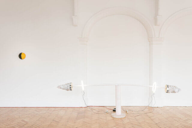 Installation view of Jennifer Tee, 'Let It Come Down,' 2017. Photo: Mark Blowerr