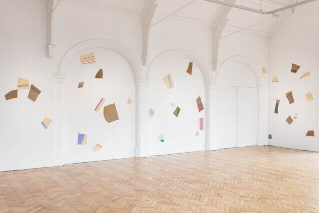 Installation view of Giorgio Griffa, 'A Continuous Becoming,' Camden Art Centre, 2018. Photo: Mark Blower