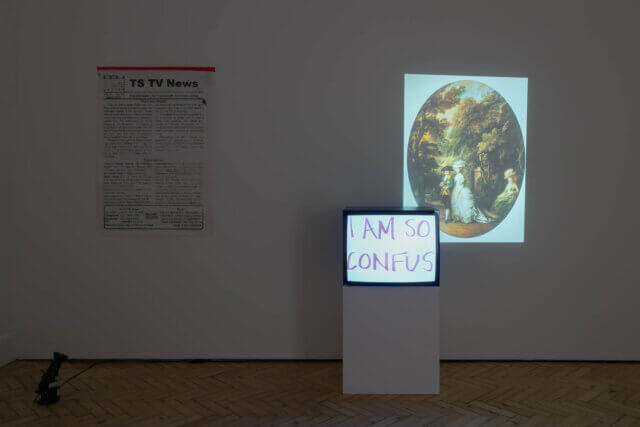 Installation view of Ian White: Any frame is a thrown voice, Camden Arts Centre, 2018. Photo: Mark Blower